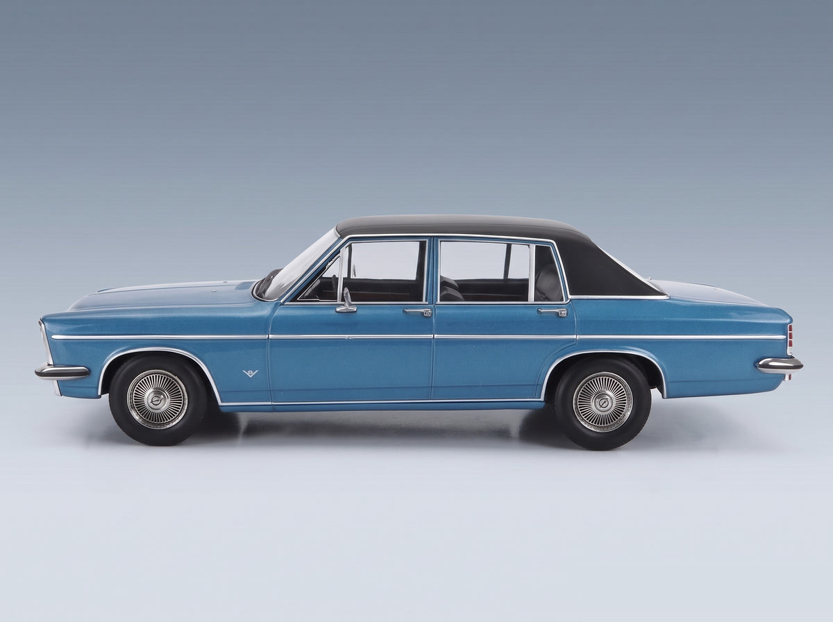 Opel Diplomat V8 1969 Blue Black Norev 1:18 scale model - side view