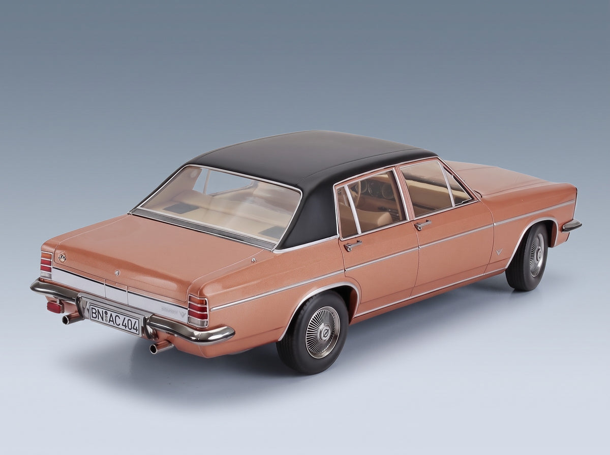 Opel Diplomat V8 1969 Copper Black Norev 1:18 scale model - rear three-quarter view