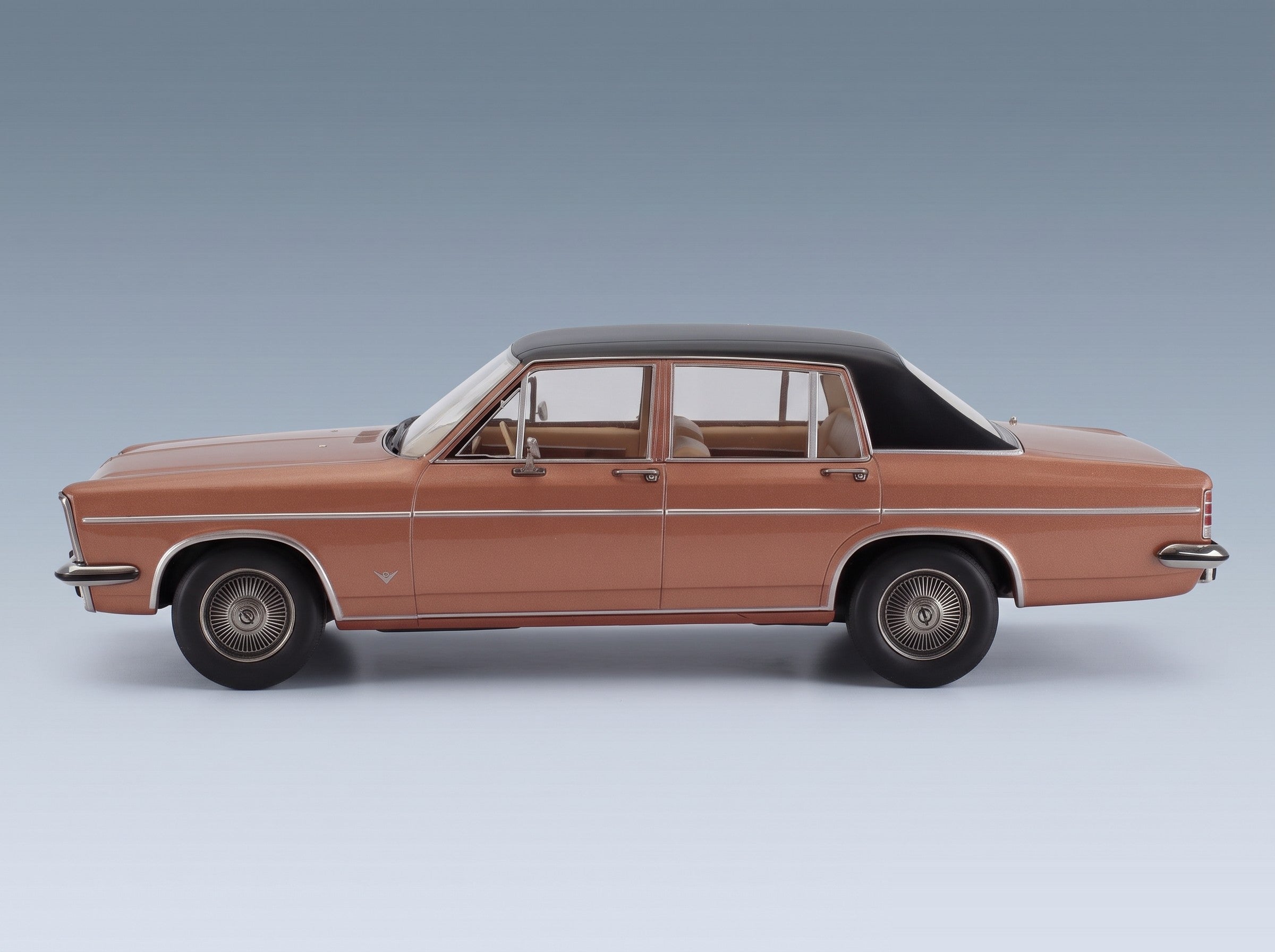 Opel Diplomat V8 1969 Copper Black Norev 1:18 scale model - side view