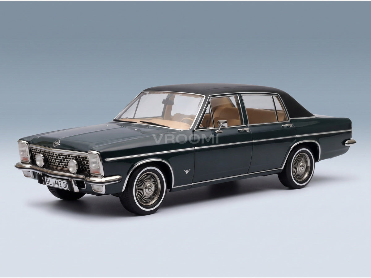 Opel Diplomat V8 1969 Green Norev 1:18 scale model - front three-quarter view