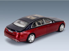 Mercedes-Benz S-Class S 680 Maybach (X223) 4MATIC 2021 Patagonia Red Nautical Blue Norev 1:18 scale model - rear three-quarter view