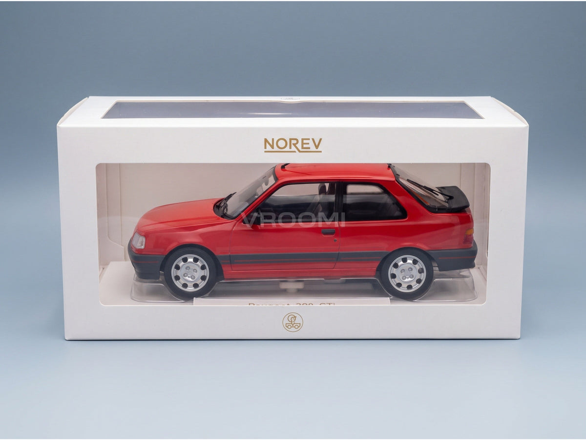 Peugeot 309 GTi 16V 1987 Red Norev 1:18 scale model - original packaging