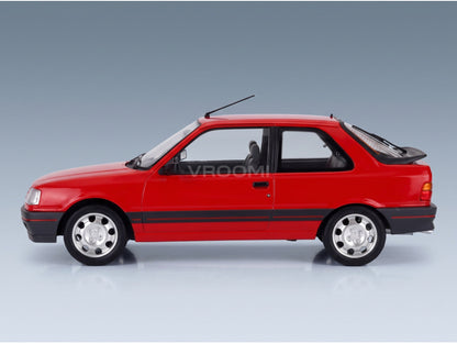 Peugeot 309 GTi 16V 1987 Red Norev 1:18 scale model - side view