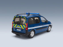 Peugeot Partner Gendarmerie 2018 Blue Yellow Norev 1:18 scale model - rear three-quarter view