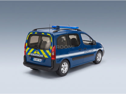 Peugeot Partner Gendarmerie 2018 Blue Yellow Norev 1:18 scale model - rear three-quarter view