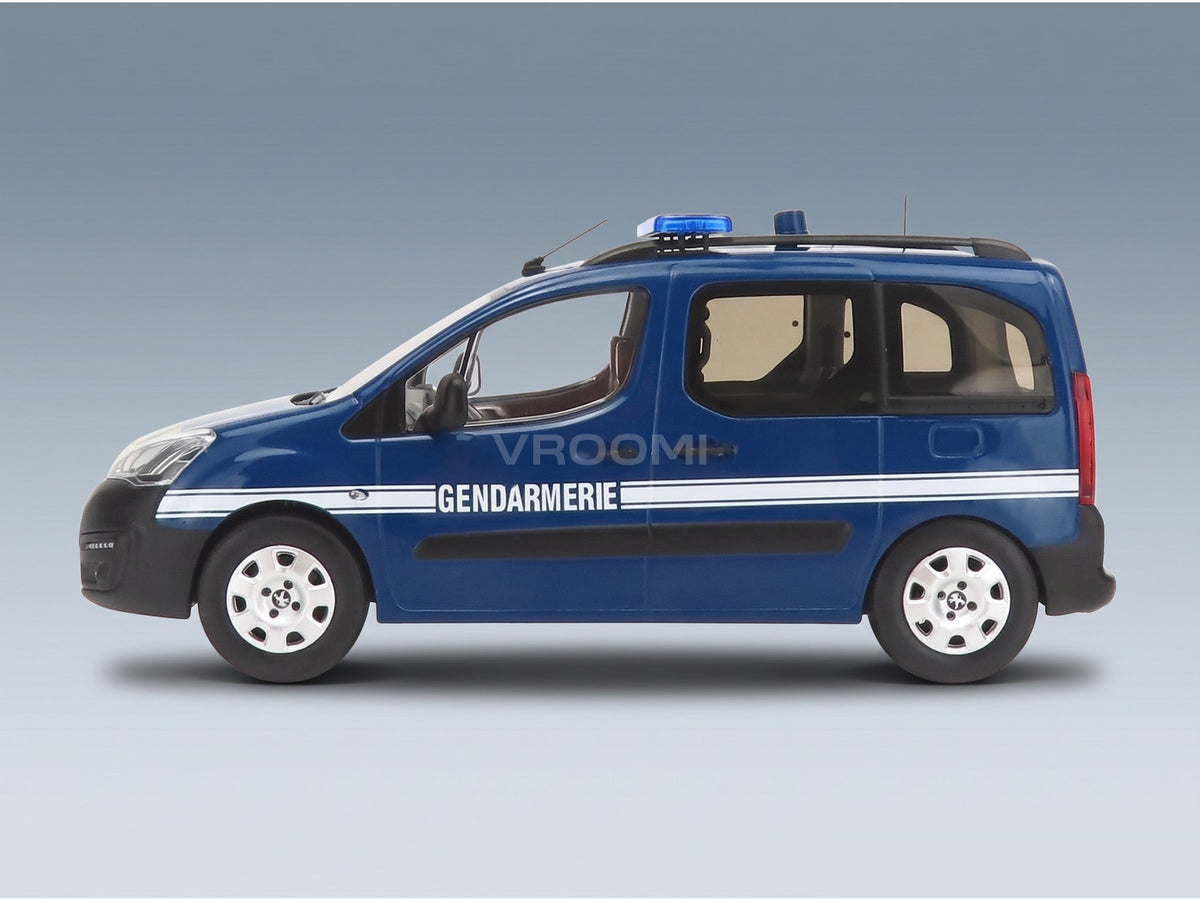 Peugeot Partner Gendarmerie 2018 Blue Yellow Norev 1:18 scale model - side view