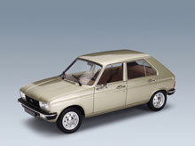Peugeot 104 GR 1981 Beige Metallic Norev 1:18 scale model - front three-quarter view