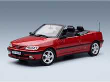 Peugeot 306 Cabriolet 1994 Red Norev 1:18 scale model - front three-quarter view