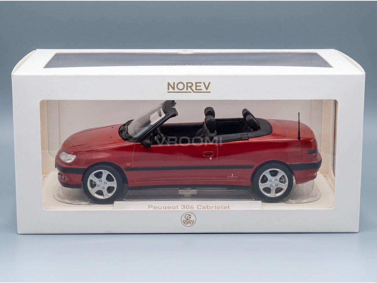 Peugeot 306 Cabriolet 1994 Red Norev 1:18 scale model - original packaging