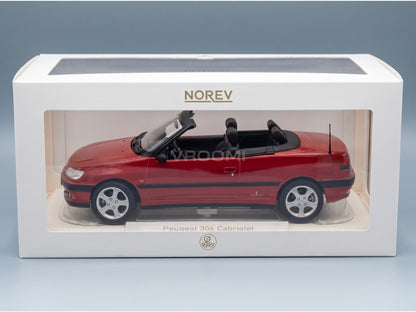 Peugeot 306 Cabriolet 1994 Red Norev 1:18 scale model - original packaging