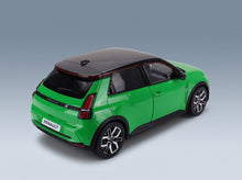 Renault R5 E-TECH 2024 Pop Green Black Norev 1:18 scale model - rear three-quarter view