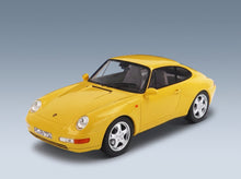 Porsche 911 993 Carrera Coupe 1994 Yellow Norev 1:18 scale model - front three-quarter view