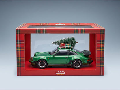 Porsche 911 930 3.3 Turbo Coupé 1980 Christmas Edition Green Norev 1:18 scale model - original packaging