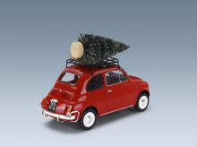 Fiat 500L Christmas Edition 1968 Red Norev 1:18 scale model - rear three-quarter view