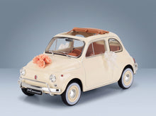 Fiat 500L with Wedding Gift 1968 Ivory Norev 1:18 scale model - front three-quarter view