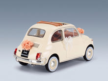 Fiat 500L with Wedding Gift 1968 Ivory Norev 1:18 scale model - rear three-quarter view