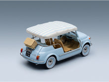 Fiat 500 Jolly 1965 Light Blue Norev 1:18 scale model - rear three-quarter view