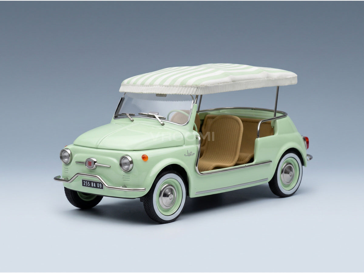 Fiat 500 Jolly 1965 Light Green Norev 1:18 scale model - front three-quarter view