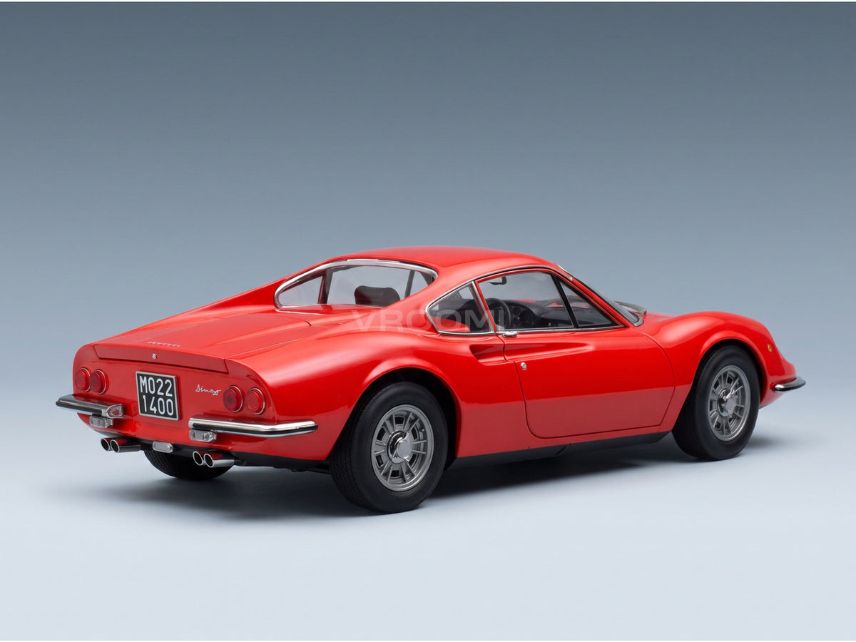 Ferrari Dino 246 GT 1968 Rosso Dino Norev 1:18 scale model - rear three-quarter view