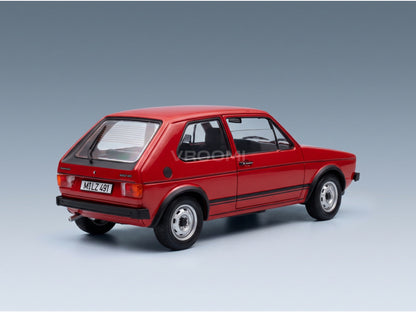 Volkswagen Golf I GTI 1976 Red Norev 1:18 scale model - rear three-quarter view