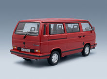 Volkswagen T3 Multivan Minibus Red Star 1992 Red Norev 1:18 scale model - rear three-quarter view