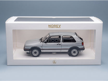 Volkswagen Golf II GTI 1989 Diamond Silver Norev 1:18 scale model - original packaging