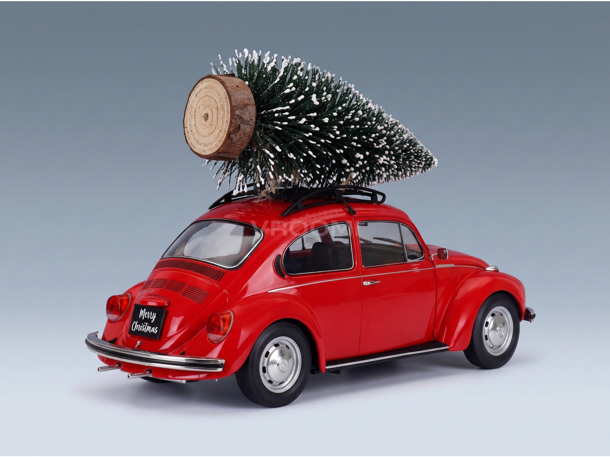 Volkswagen Beetle 1303 Merry Christmas Edition 1973 Red Norev 1:18 scale model - rear three-quarter view