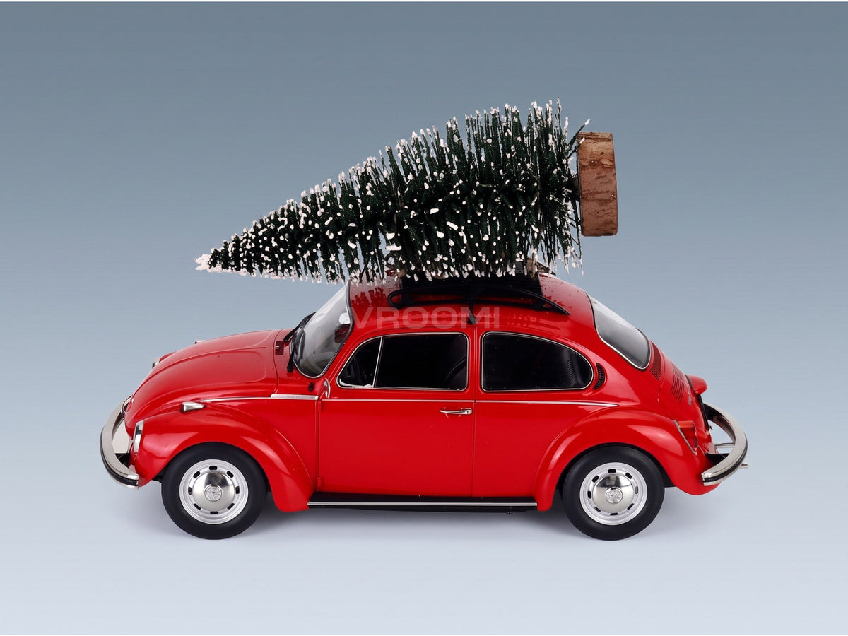 Volkswagen Beetle 1303 Merry Christmas Edition 1973 Red Norev 1:18 scale model - side view