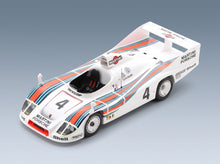 PORSCHE | 936/77 2.1L TWIN TURBO TEAM MARTINI RACING PORSCHE SYSTEM N 4 WINNER 24h LE MANS 1977 JACKY ICKX - HURLEY HYWOOD - JURGEN BARTH - front three-quarter view