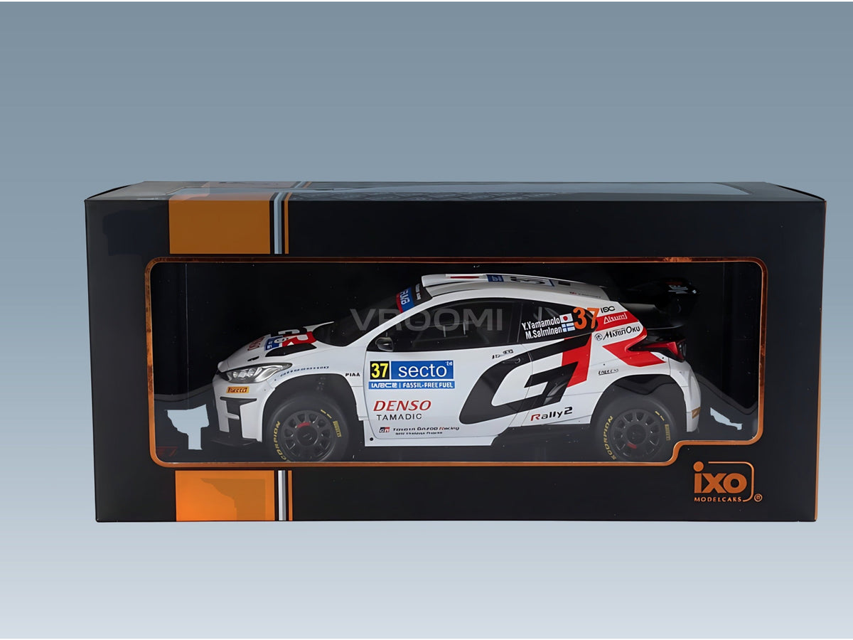 Toyota Yaris GR Rally1 Toyota Gazoo Racing WRT No. 37 Yuki Yamamoto Marko Salminen Rally Finland 2024 IXO Models 1:18 scale model - original packaging