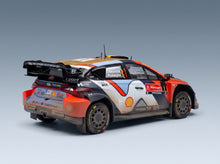 Hyundai i20 N Rally1 Hyundai Shell Mobis WRT No. 1 Neuville Wydaeghe Rally de Portugal 2025 Dirty Version IXO Models 1:18 scale model - rear three-quarter view