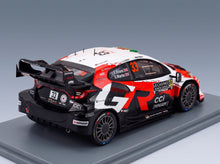 TOYOTA - YARIS GR WRC RALLY1 HYBRID TEAM TOYOTA GAZOO RACING WRT N 33 2nd RALLY MONTECARLO 2026 ELFYN EVANS - SCOTT MARTIN - RED WHITE BLACK scale model - rear three-quarter view