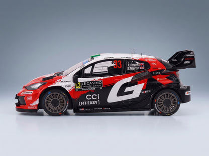 TOYOTA - YARIS GR WRC RALLY1 HYBRID TEAM TOYOTA GAZOO RACING WRT N 33 2nd RALLY MONTECARLO 2026 ELFYN EVANS - SCOTT MARTIN - RED WHITE BLACK scale model - side view