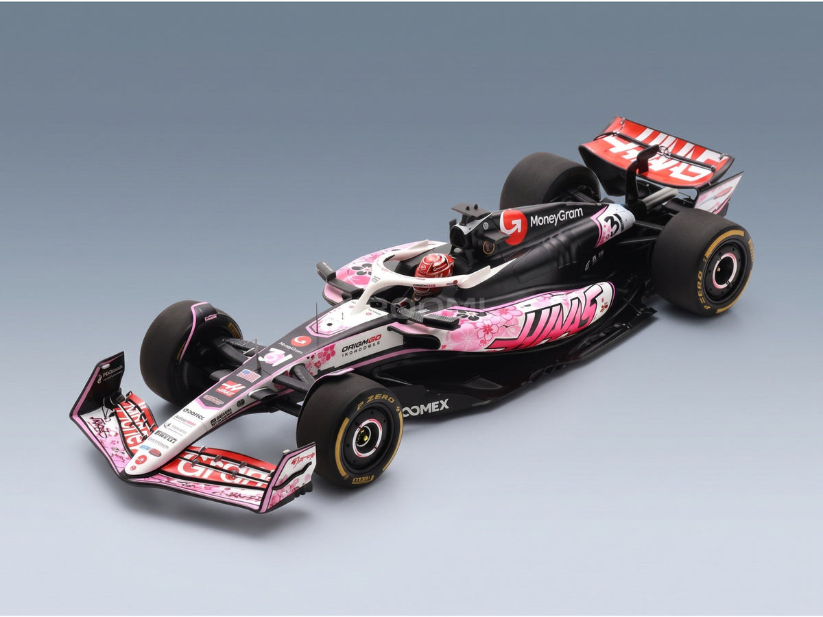 Haas VF-25 MoneyGram Haas F1 Team No. 31 Esteban Ocon Japanese GP 2025 Spark Model 1:18 scale model - front three-quarter view