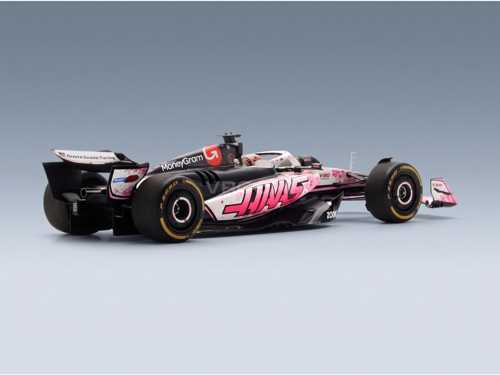 Haas VF-25 MoneyGram Haas F1 Team No. 31 Esteban Ocon Japanese GP 2025 Spark Model 1:18 scale model - rear three-quarter view