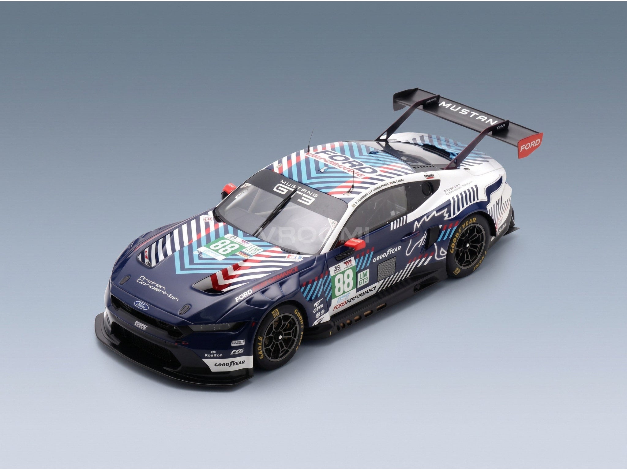 Ford Mustang GT3 Proton Competition No. 88 Stefano Gattuso Giammarco Levorato Dennis Olsen 24h Le Mans 2025 Spark Model 1:18 scale model - front three-quarter view