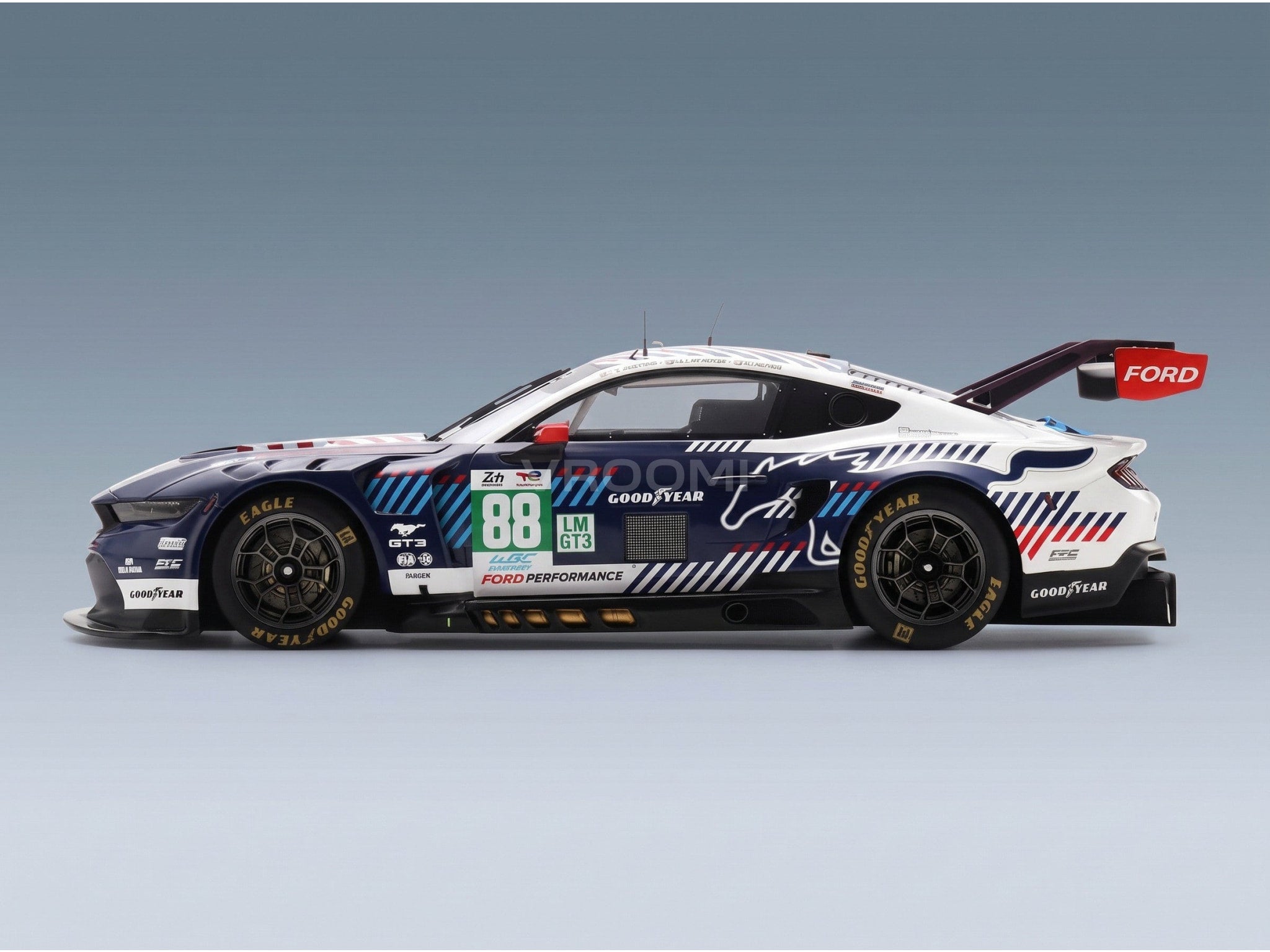 Ford Mustang GT3 Proton Competition No. 88 Stefano Gattuso Giammarco Levorato Dennis Olsen 24h Le Mans 2025 Spark Model 1:18 scale model - side view