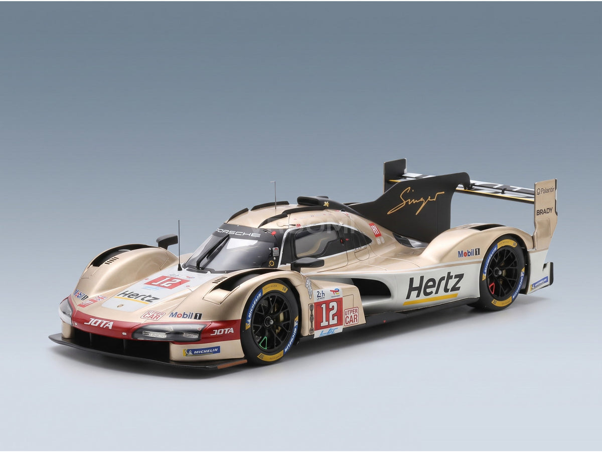 Porsche 963 Hertz JOTA No. 12 Stevens Nato Ilott 24h Le Mans 2024 Spark Model 1:18 scale model - front three-quarter view