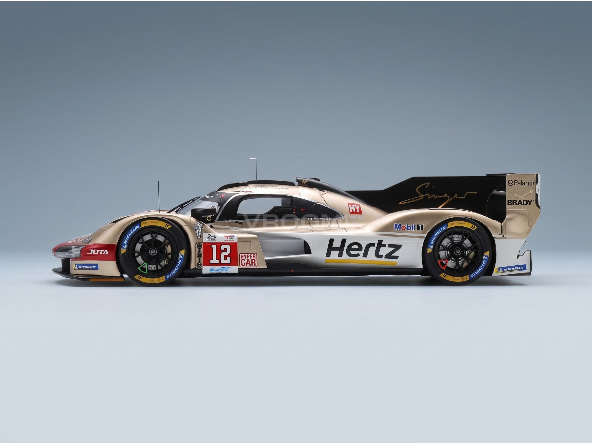 Porsche 963 Hertz JOTA No. 12 Stevens Nato Ilott 24h Le Mans 2024 Spark Model 1:18 scale model - side view