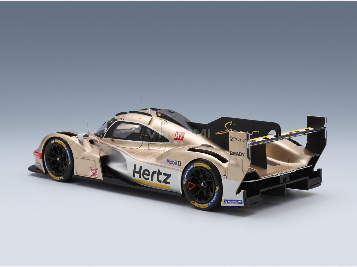 Porsche 963 Team Hertz JOTA No. 38 Button Hanson Rasmussen 24h Le Mans 2024 Spark Model 1:18 scale model - rear three-quarter view
