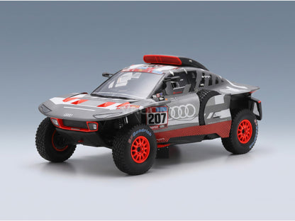 Audi RS Q E-TRON Team Audi Sport No. 207 Carlos Sainz Lucas Cruz Rally Dakar 2023 Spark Model 1:18 scale model - front three-quarter view