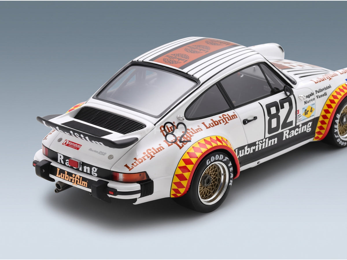 Porsche 934 3.0L Turbo Team Lubrifilm Racing No. 82 H. Müller A. Pallavicini M. Vanoli 24h Le Mans 1979 Spark Model 1:18 scale model - rear three-quarter view
