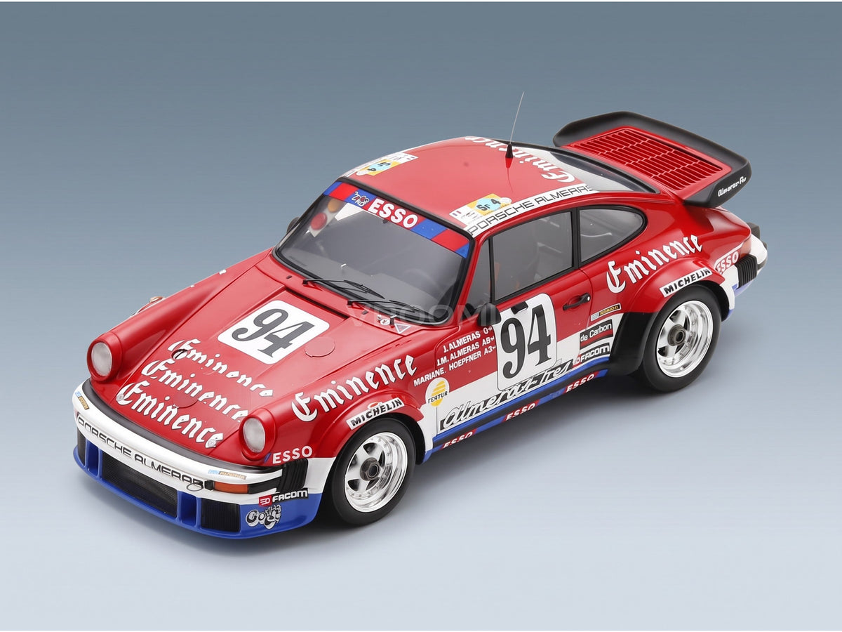 Porsche 911 934 3.3L Turbo Equipe Almeras Freres No. 94 Jacques Almeras Jean Marie Almeras Marianne Hoepfner 24h Le Mans 1980 Spark Model 1:18 scale model - front three-quarter view