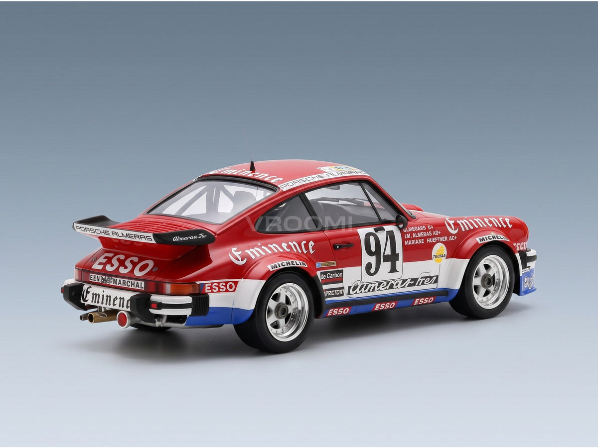 Porsche 911 934 3.3L Turbo Equipe Almeras Freres No. 94 Jacques Almeras Jean Marie Almeras Marianne Hoepfner 24h Le Mans 1980 Spark Model 1:18 scale model - rear three-quarter view