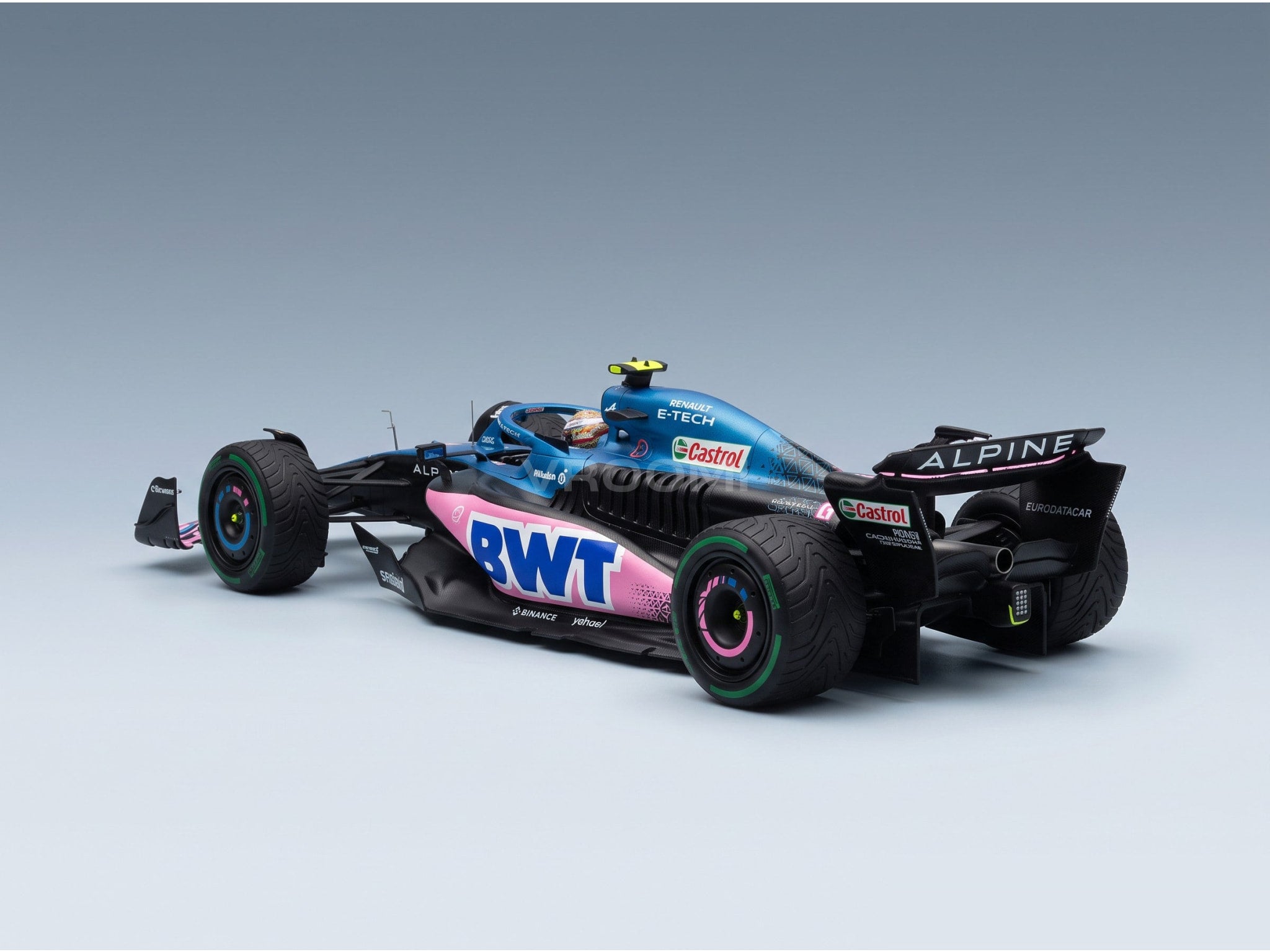 Alpine A523 BWT Alpine F1 Team No. 10 Pierre Gasly 7th Monaco GP 2023 Spark Model 1:18 scale model - rear three-quarter view