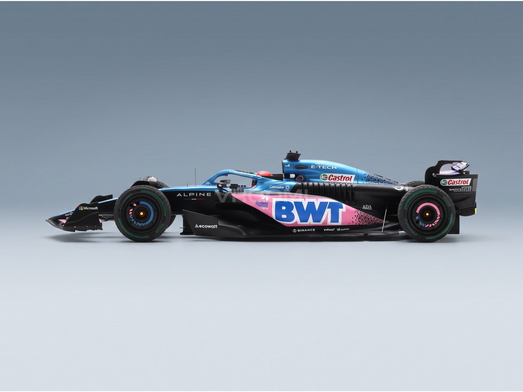 Alpine A523 BWT Alpine F1 Team No. 31 3rd Monaco GP 2023 Esteban Ocon Spark Model 1:18 scale model - side view