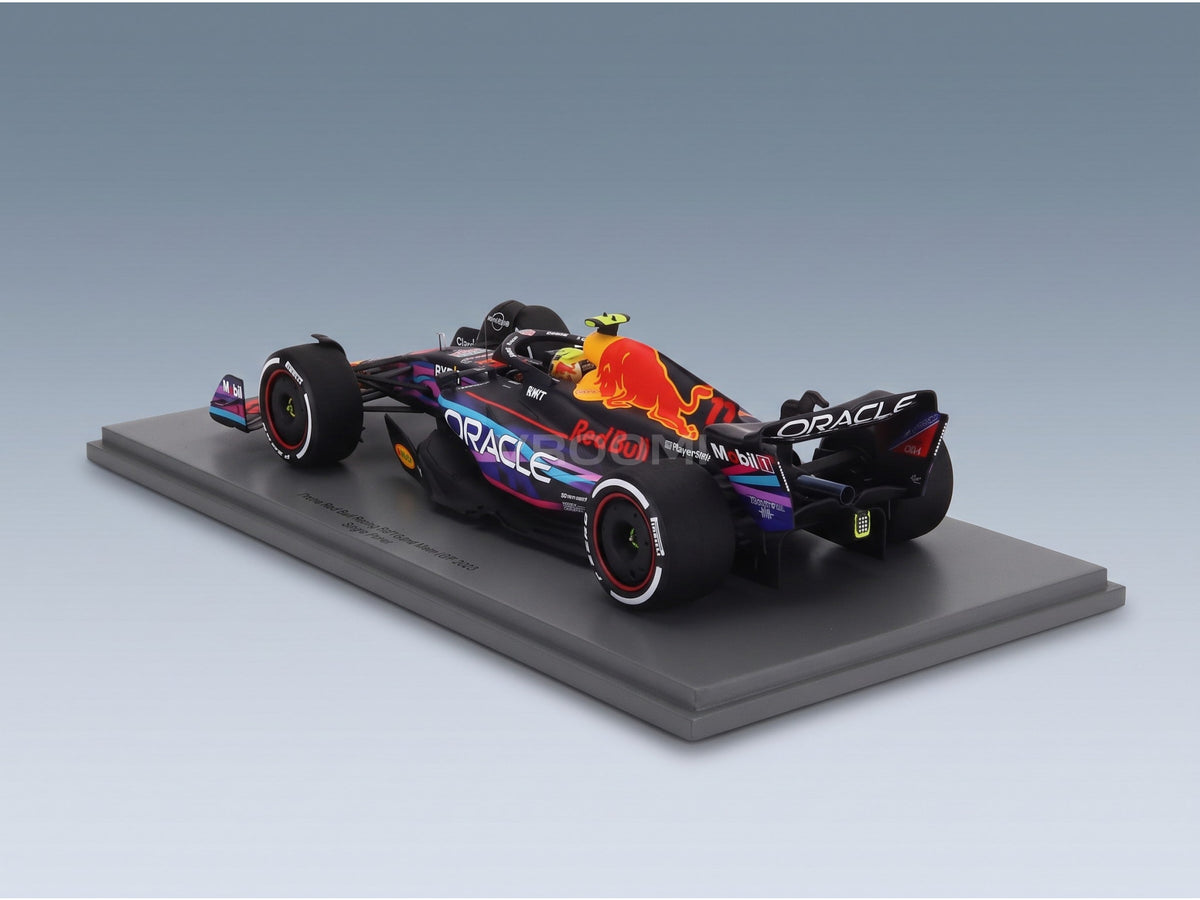 Red Bull RB19 Oracle Red Bull Racing No. 11 2nd Miami GP Sergio Perez 2023 Spark Model 1:18 scale model - rear three-quarter view