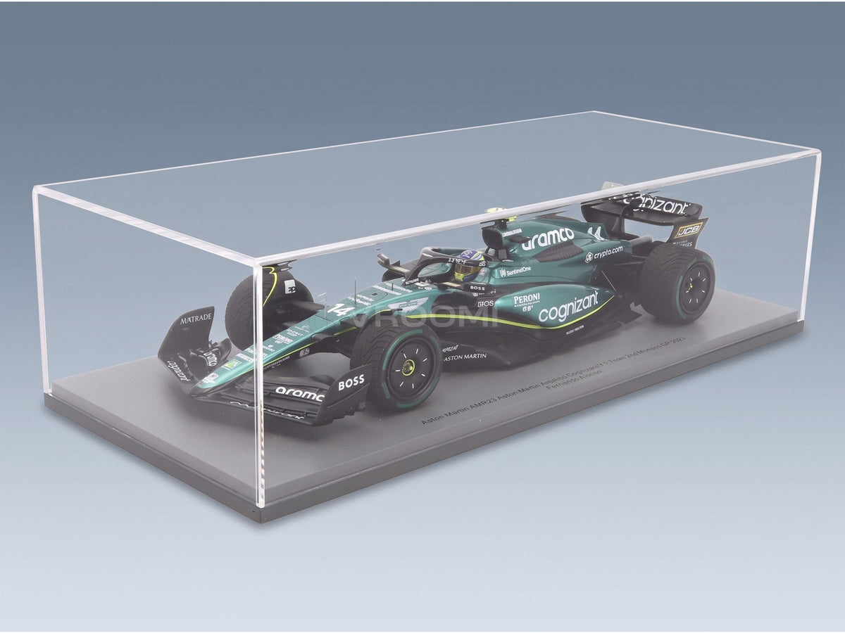 Aston Martin F1 AMR23 Aston Martin Aramco Cognizant No. 14 Fernando Alonso 2nd Monaco GP 2023 Spark Model 1:18 scale model - original packaging