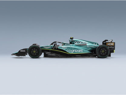 Aston Martin F1 AMR23 Aston Martin Aramco Cognizant No. 14 Fernando Alonso 2nd Monaco GP 2023 Spark Model 1:18 scale model - side view
