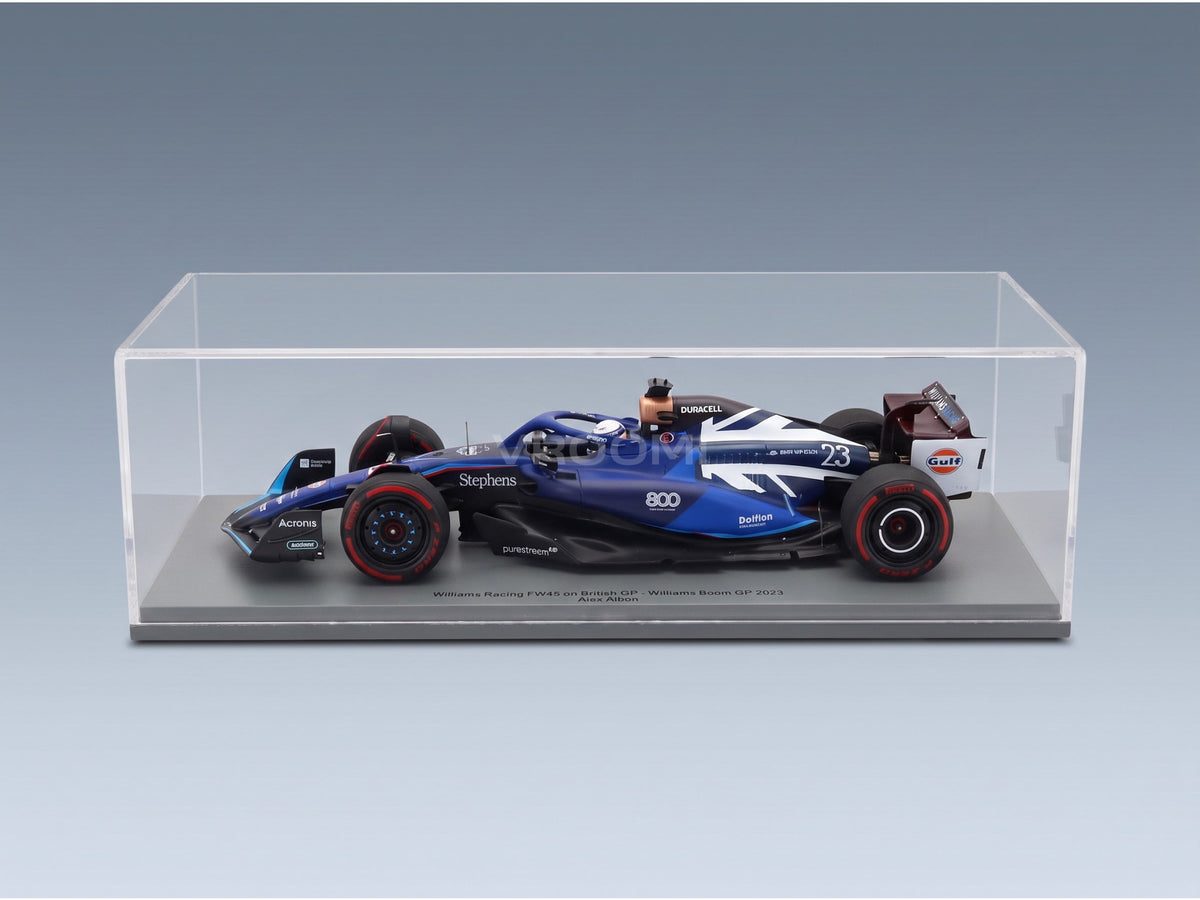 Williams FW45 Team Williams Racing No. 23 Alexander Albon 800th GP British GP 2023 Spark Model 1:18 scale model - original packaging